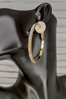 Серьги - кольца SZ01 со стразами, цвет золото - бижутерия для невесты  и  для создания вечернего образа купить недорого в салоне Princesse de Paris СПБ