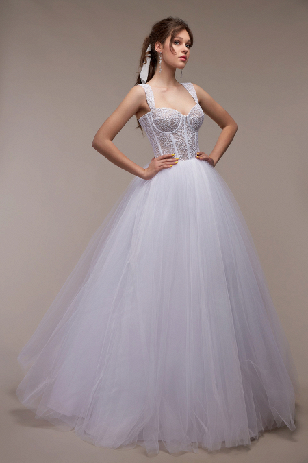 Свадебное платье-бюстье Баккара - А-силуэт, пышное, легкое, молодежное, удобное