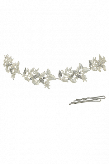 Мягкая диадема МД019 со стразами, цвет серебро ручная работа в свадебном салоне Princesse de Paris