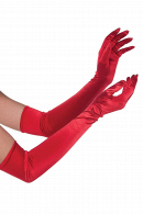 Длинные атласные оперные перчатки красного цвета для создания эффектного вечернего образа купить в салоне Princesse de Paris в СПБ.