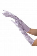 Длинные атласные оперные перчатки темно-синего цвета для создания эффектного вечернего образа купить в салоне Princesse de Paris в СПБ.