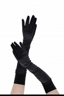 Длинные бархатные оперные перчатки черного цвета для создания эффектного вечернего образа купить в салоне Princesse de Paris в СПБ.