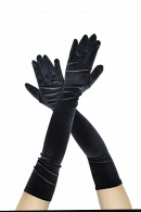 Длинные бархатные оперные перчатки черного цвета для создания эффектного вечернего образа купить в салоне Princesse de Paris в СПБ.