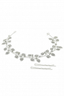 Мягкая диадема МД001 со стразами, цвет серебро в свадебном салоне Princesse de Paris