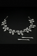 Мягкая диадема МД001 со стразами, цвет серебро в свадебном салоне Princesse de Paris