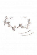 Мягкая диадема МД007 с жемчугом и кристаллами, цвет серебро ручная работа в свадебном салоне Princesse de Paris