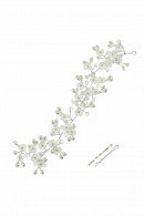 Мягкая диадема МД013 с жемчугом и кристаллами, цвет серебро ручная работа в свадебном салоне Princesse de Paris