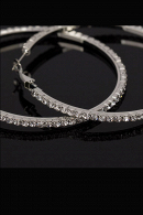 Серьги-конго в форме колец со стразами, цвет серебро в свадебном салоне Princesse de Paris