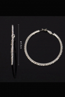 Серьги-конго в форме колец со стразами, цвет серебро в свадебном салоне Princesse de Paris