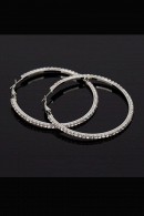 Серьги-конго в форме колец со стразами, цвет серебро в свадебном салоне Princesse de Paris