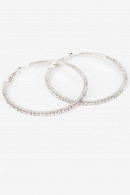 Серьги-конго в форме колец со стразами, цвет серебро в свадебном салоне Princesse de Paris