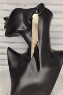 Длинные серьги-водопад SZ02 со стразами, цвет золото купить недорого в салоне Princesse de Paris в СПБ