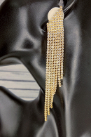 Длинные серьги-водопад SZ02 со стразами, цвет золото купить недорого в салоне Princesse de Paris в СПБ