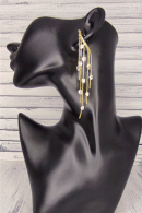 Длинные серьги-водопад SZ04 с горным хрусталем, цвет золото купить недорого в салоне Princesse de Paris в СПБ