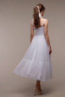 Вечернее платье-бюстье ВИОЛА миди белое и айвори в свадебном салоне Princesse de Paris