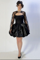 Короткое пышное черное вечернее платье ПАРМА с кружевным болеро и юбкой-баллон купить в СПБ.