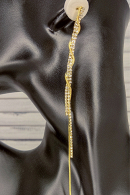 Длинные изящные серьги SZ03 со стразами, цвет золото - качественная недорогая бижутерия для создания свадебного и вечернего образа, купить недорого в салоне Princesse de Paris в СПБ.
