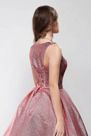Пышное длинное свадебное платье Валенсия парча красный-серебро. Свадебный салон Princesse de Paris СПБ