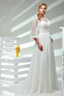 Свадебное платье Веста - легкое, удобное, для венчания, простое, непышное, для полных, большой размер в свадебном салоне Princesse de Paris СПБ