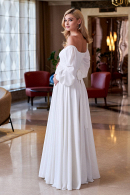 Элегантное легкое свадебное платье КРИСТА для беременных, будущих мам с рукавами минимализм купить недорого в салоне Princesse de Paris в СПБ.