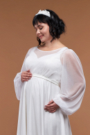 Свадебное платье для беременных ЛИЛИАН - легкое, удобное, без жесткого корсета, из натуральных тканей, с длинными рукавами купить недорого  в свадебном салоне Princesse de Paris