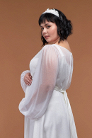 Свадебное платье для беременных ЛИЛИАН - легкое, удобное, без жесткого корсета, из натуральных тканей, с длинными рукавами купить недорого  в свадебном салоне Princesse de Paris