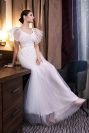 Длинное свадебное платье купить недорого в СПб легкое летнее ПАТРИСИЯ