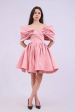 Короткое пышное вечернее платье ВИОЛА розовая пудра