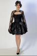 Короткое пышное черное вечернее платье ПАРМА с кружевным болеро